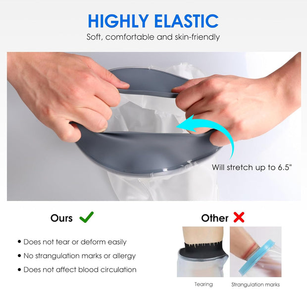 Waterproof Cast Cover for Shower Ankle Wound Protector Bath Adult Watertight Cast Bag Showering for Surgery Foot, Ankle, Burns Reusable (A-Foot)
