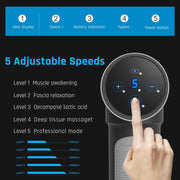 Massage Gun Deep Tissue,Birthday Gifts for Men Women,Gifts for Boyfriend Girlfriend - Neck Back Massager for Pain Relief Deep Tissue with 6 Heads & 5 Speeds,Prime Today 2025(Grey)