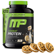 MusclePharm Combat Protein Powder, Chocolate Milk Flavor, Fuels Muscles for Productive Workouts, 5 Protein Sources Including Whey Protein Isolate & Egg Albumin, Gluten Free, 2 lb, 24 Servings