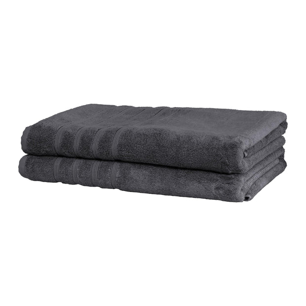 Mosobam Luxury Turkish Set of 2 Bath Towels 30X58 Light Taupe Oversize 700 GSM Bamboo Viscose & Aegean Turkish Combed Cotton