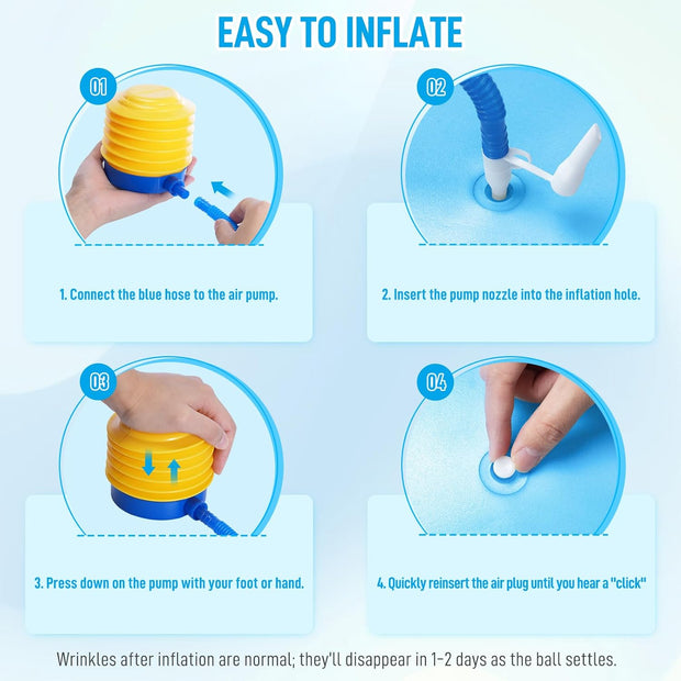 Sportneer Extra Thick Exercise Ball - 25.6''Yoga Ball with Quick Pump - Anti-Burst and Slip Resistant Fitness Ball Chair for Pregnancy and Physical Therapy