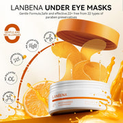 LANBENA Vitamin C Under Eye Patches for Dark Circles and Puffy Eyes, Cooling Eye Masks for Eye Bags, Fine Lines & Wrinkles Reduce, Anti-Aging, with Niacinamide Hydra-Gel Collagen-30 Pairs