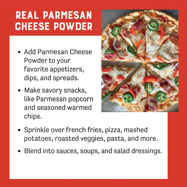 Judee’s 11.25oz Parmesan Cheese Powder - Non-GMO, Keto-Friendly, rBST; Hormone, Gluten & Nut Free – Real Parmesan, USA-Made for Dips, Soups & Seasonings