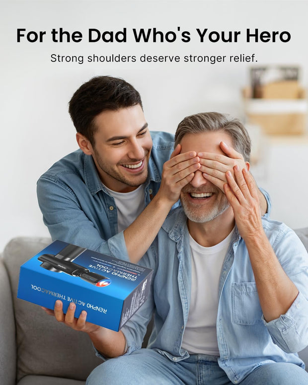 RENPHO Massage Gun Deep Tissue with Heat and Cold Head, Handheld Muscle Massager Therapy with Carry Case, Percussion Body Masajeador for Men Women Athletes Back Upgrade, Active Thermacool