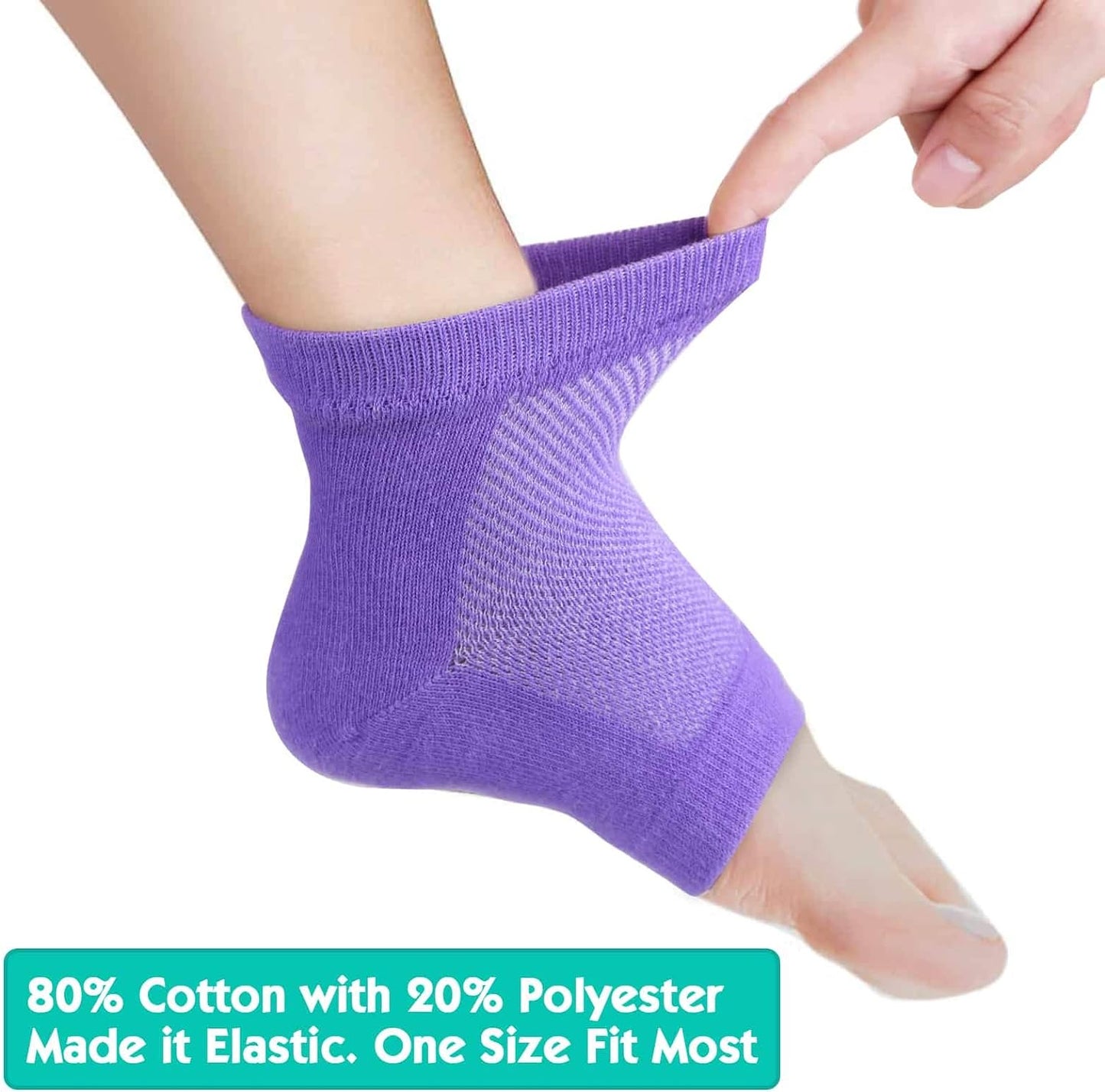 Selizo 6 Pairs Heel Moisturizing Socks Open Toe Socks Cracked Gel Heel Socks Foot Toeless Heel Repair Socks for Women Dry Hard Cracked Feet, 6 Colors