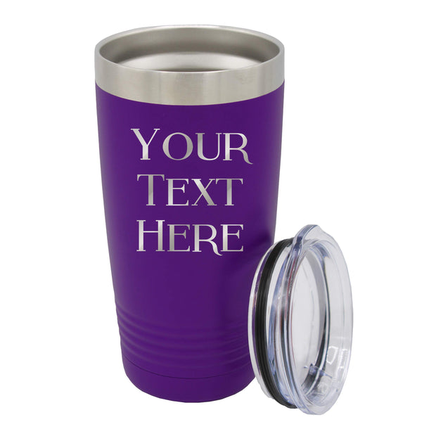 My Personal Memories Customized Personalized Stainless Steel Travel Tumbler with Lid - Engraved Double-Wall Vacuum Insulated for Him, Her Your Custom Text (20 oz, Black)