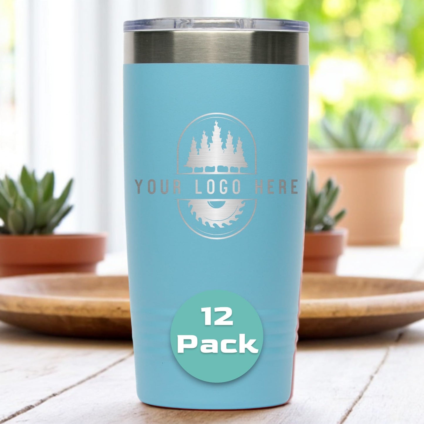 20oz Stainless Steel Tumbler - Upload Your Logo, Custom Engraved, Double Wall Vacuum Insulated Travel Mug, Ideal for Corporate Gifts, Events, and Sports Teams