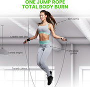 Jump Rope – Speed Jump Rope with Ball Bearings and Adjustable Cable – Jumping Cable for Men, Women, Kids – Ideal for Box, Sports, Cardio, Training – Tangle-Free Jumping and Memory Foam Handle