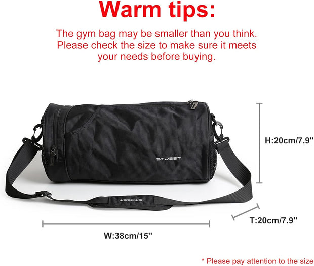 Small Sports Gym Bag Workout Lightweight Duffel Bags for Men and Women Black X-Small