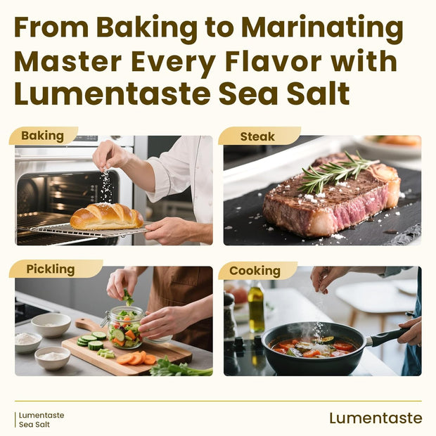 Salt for Pickling, Canning & Cooking | Fine Grain Table Salt with Natural Minerals | For Steak & Baking | Lite Low Sodium Healthy Salt, Resealable 8.8oz (Pack of 2)