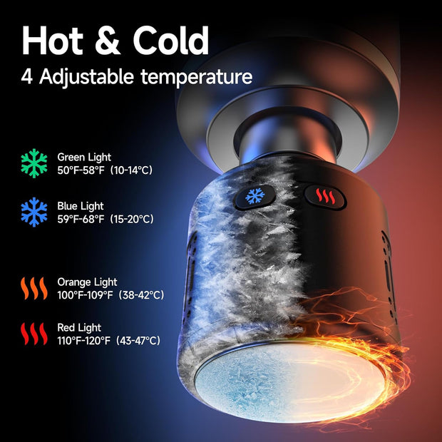 Percussion Massage Gun Deep Tissue with Heat and Cold, Portable Handheld Muscle Massager, Percussion Back Body Masajeador 12mm Amptitude for Athletes, Runner, Gifts for Men Women