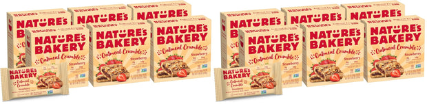 Nature's Bakery Oatmeal Crumble Bars, Strawberry, Real Fruit, Vegan, Non-GMO, Breakfast Bar, 7 Boxes With 12 Bars, 84 Count