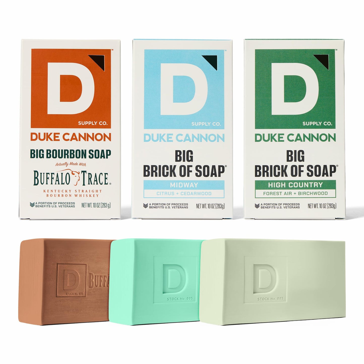 Duke Cannon Supply Co. Paquete de jabón en barra grande – Jabón para hombre con aroma masculino – Hecho en Estados Unidos – Todo tipo de piel – Sawtooth, High Country & Buck Moon – 10 oz (paquete de 3