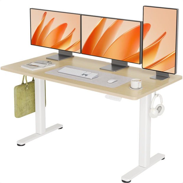 INNOVAR Electric Standing Desk, Adjustable Height Stand up Desks, 48 x 24 Inches Sit Stand up Desk for Home Office Computing, 3-Preset Memory Height Ergonomic Rising Desks, Black