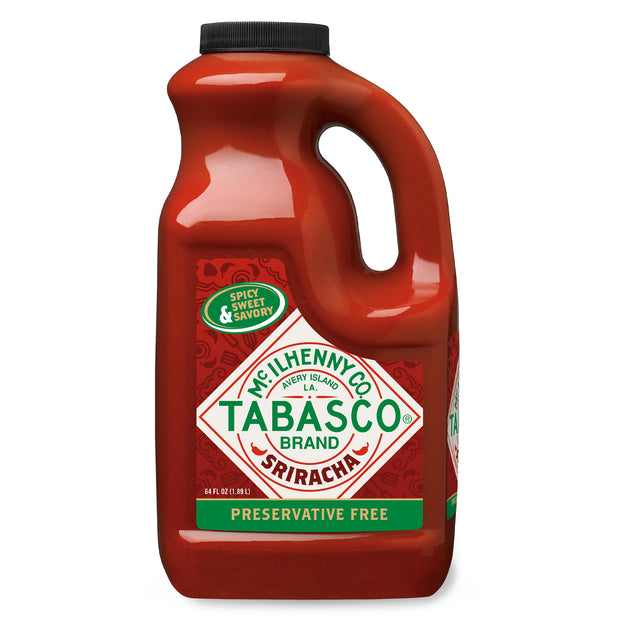 TABASCO Brand Cayenne Garlic Pepper Sauce, Mild Hot Sauce, Bulk Plastic Jug, Smoky & Zesty Blend with Savory Garlic, Perfect for Large Recipes, Great for Italian Dishes & More, 64 Fl Oz (Pack of 1)