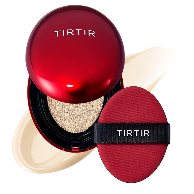 TIRTIR Mask Fit Red Cushion Foundation | Full coverage, Weightless, Skin fit, Satin Glow Finish, Korean Makeup, beauty, Tattoo cover up, Buildable (#29N Natural Beige, 0.63 Fl Oz)