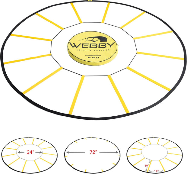 Webby Agility Trainer – Circle Speed and Agility Ladder for High Intensity Reactive Footwork Drills and Skills – A Circular Piece of Reaction Training Equipment That Changes The Way You Move