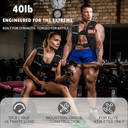 Weighted Vest for Woman and Men, 8lbs/12lbs/16lbs/20lbs/30lbs/40lbs Odorless Adjustable Straps Size Walking Vest,Running Vest with Underarm Buckle, Breathable Mesh Shoulder Pain Relief, Strength Training HIIT