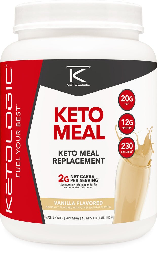 KetoLogic Keto Meal Replacement Shake Powder for Optimal Results + MCT Oil + Grass-Fed Whey - Perfectly Formulated Macros for Ketosis - 20 Servings - Chocolate