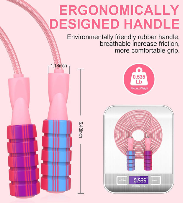 Jump Rope for Women Men, Fitness Jumprope for Women Workout, Adjustable Adult Exercise Skipping Rope