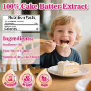 Rylenor 3 Oz Natural Cake Batter Extract for Baking, Oli-Soluble Sugar-Free Cake Batter Extract for Drinks, Coffee, Lattes, Concentrated Birthday Cake Flavor for Frosting, Cupcakes & Ice Cream, Includes Measured Dropper