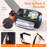 Lifewit Gym Bag for Men & Women with Shoe Compartment, 40L Carry On Duffle Bag for Travel, 3 In 1 Waterproof Weekender Workout Overnight Sports Backpack with Dry and Wet Seperation, Black