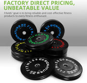 Olympic Barbell 2-Inch Rubber Bumper Plate Weight Set for Strength Training, Multiple Options