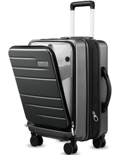 LUGGEX 28 Inch Luggage with Spinner Wheels, Expandable PC Hard Shell Checked Suitcase with Front Opening, Lightweight (Charcoal Metallic, 28 Inch)