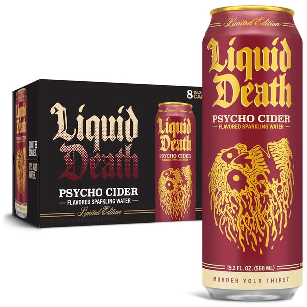 Liquid Death Sparkling Mountain Water, 16.9 oz Tallboys (12-Pack)