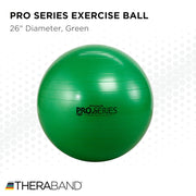 THERABAND Pro Series Exercise Ball, 26" Green Stability Trainer for 5'7"–6'1" Users, Anti-Burst Yoga & Pilates Ball, Balance & Core Trainer, For Athletes Fitness at Gym & Home