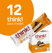 think! Delight Protein Bars, Chocolate Peanut Butter Pie, Low Sugar & Low Carb Gluten-Free Snack, Keto Friendly Snacks, 12 Count (Packaging May Vary)