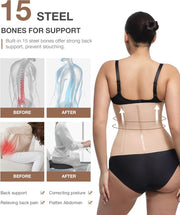 Lover-Beauty Waist Trainer for Women Tummy Control Workout Waist Cincher Corset Shapewear Body Shaper Zipper and Hooks