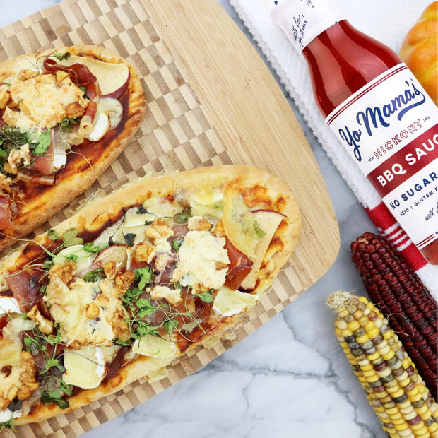 Yo Mama's Foods Keto Hickory BBQ Sauce – (Pack of 3) - Vegan, No Sugar Added, Low Carb, Low Sodium, Gluten Free, Paleo, and Made with Whole Non-GMO Tomatoes!