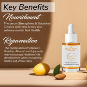 Natural Nail Growth Oil. Powerful Blend of Rosehip, Jojoba & Amond Oils. Promotes Stronger, Healthier Nails. Hydrates & Strengthens Cuticles for Faster Nail Growth - 1 Fl Oz