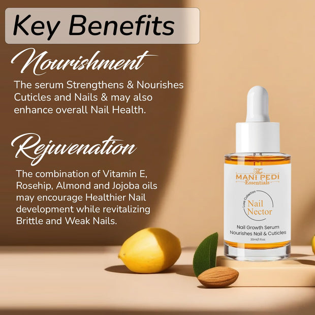 Natural Nail Growth Oil. Powerful Blend of Rosehip, Jojoba & Amond Oils. Promotes Stronger, Healthier Nails. Hydrates & Strengthens Cuticles for Faster Nail Growth - 1 Fl Oz