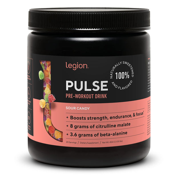 LEGION Pulse Pre Workout - All Natural Nitric Oxide Preworkout Drink to Boost Energy, Creatine Free, Naturally Sweetened, Beta Alanine, Citrulline, Alpha GPC (Tropical Punch)