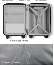 LUGGEX Carry On Luggage 22x14x9 Airline Approved, Expandable Polycarbonate Suitcase with Front Pocket (Charcoal Metallic, 20 Inch, 35L)