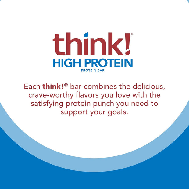 think! Protein Bars, High Protein Snacks, Gluten Free, Kosher Friendly,Variety Pack, Nutrition Bars, 2.1 Oz per Bar, 12 Count (Packaging May Vary)