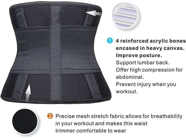 SHAPERX Women Waist Trainer Eraser Belt Tummy Control Waist Trimmer Slimming Belly Band Shaper