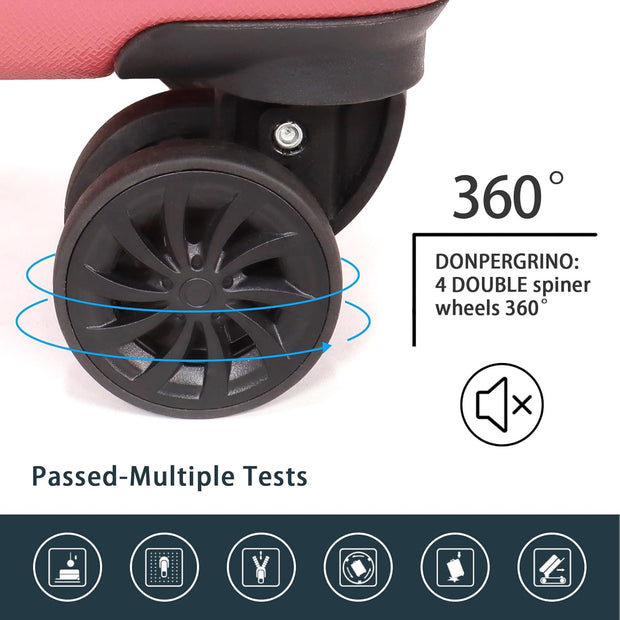 Luggage Set 3 Pieces (20/24/28) -Suitcase Set - Carry on Luggage with Wheels - Check-in Luggage - PC + ABS Durable Suitcase Rotating Silent Wheels Hardside Luggage with Spinner Wheels,3pcs (Pink)