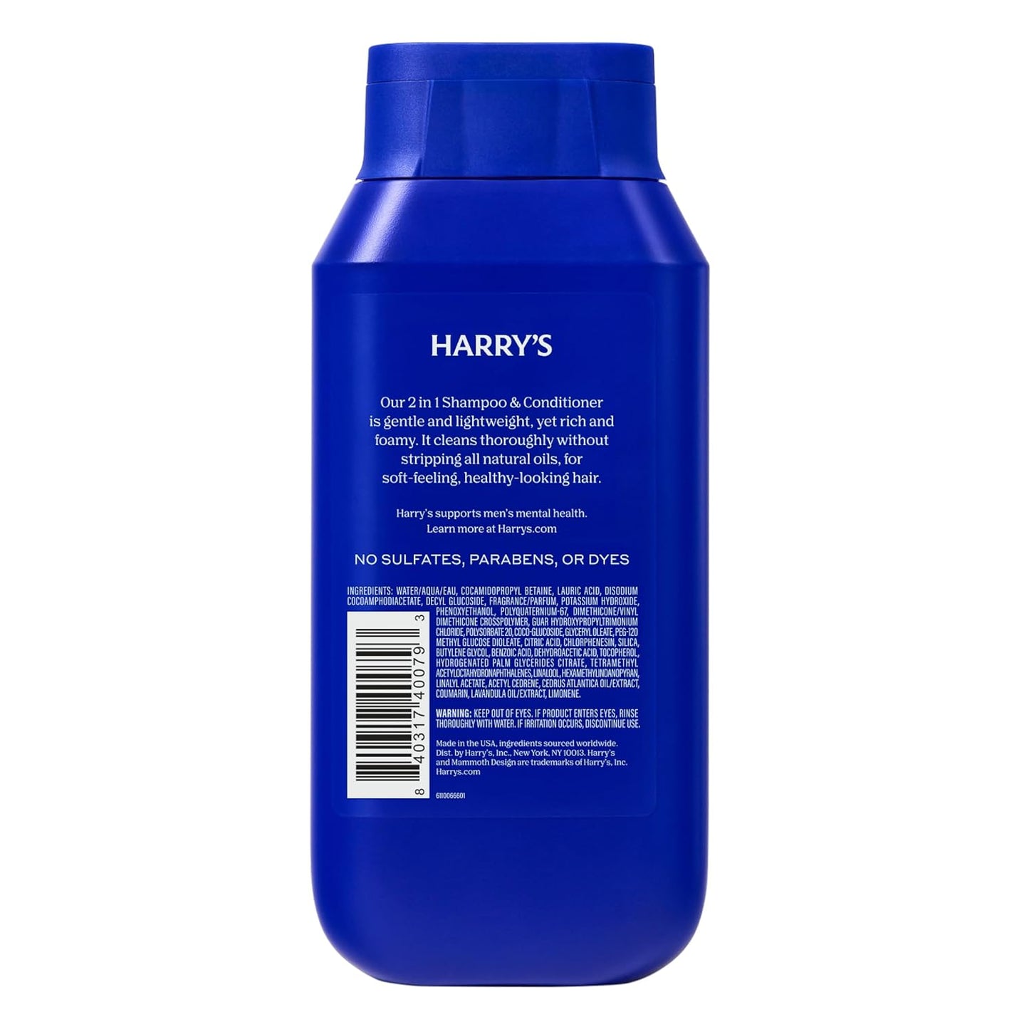 Harry's Men's 2 in 1 Shampoo and Conditioner for All Hair Types - New Wildlands Scent - (3 Pack) 14 fl oz - No Parabens or Sulfates