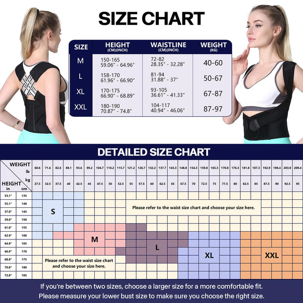 Posture Corrector for Women and Men,Adjustable Shoulder Straightener,Back Support Brace,Upper Spine scoliosis, hunchback