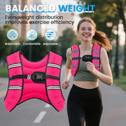 Weighted Vest for Woman Men, 6lb/8lb/12lb/16lb/20lb/30lb Weight Vest with Reflective Stripe, Weight Vests Adjustable for Walking, Weight Loss, Training, Running