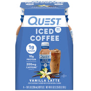 Quest Nutrition Iced Coffee, Mocha Latte, 1g of Sugar, 10g of Protein, 90 calories, 200mg of caffeine, 12 Count