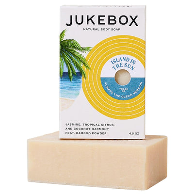 JUKEBOX Soap, Island In The Sun, Natural Bar Soap for Women,Cold Process,Light Scrub,Bath Soap,No Harmful Ingredients,Created for All Skin Types,Jasmine,Citrus,Coconut Scents-a Dr. Squatch Brand-4.5oz