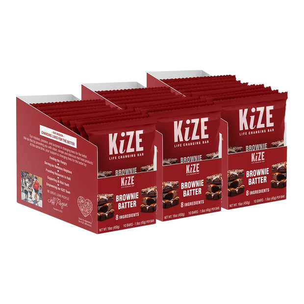 KiZE Energy Bars - Chocolate Chip Cookie - Almond-Butter-Based, Gluten Free, Dairy Free, Non-GMO, and High Protein Meal Replacement Energy Bars, Clean and Simple Food Ingredients - 10g High Protein Snacks, (10 Count)
