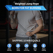 Weighted Jump Rope for Men，Women and kids(1LB), Jump Ropes for Fitness, Speed Skipping Rope, Gym,Indoor/Outdoor - Fitness, Workout, Boxing,crossfit