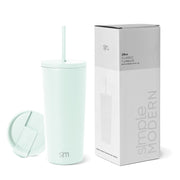 Simple Modern Insulated Tumbler with Lid and Straw | Iced Coffee Cup Reusable Stainless Steel Water Bottle Travel Mug | Gifts for Women Men Her Him | Classic Collection | 24oz | Midnight Black