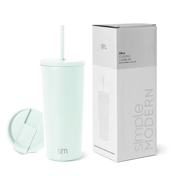 Simple Modern Insulated Tumbler with Lid and Straw | Iced Coffee Cup Reusable Stainless Steel Water Bottle Travel Mug | Gifts for Women Men Her Him | Classic Collection | 24oz | Midnight Black