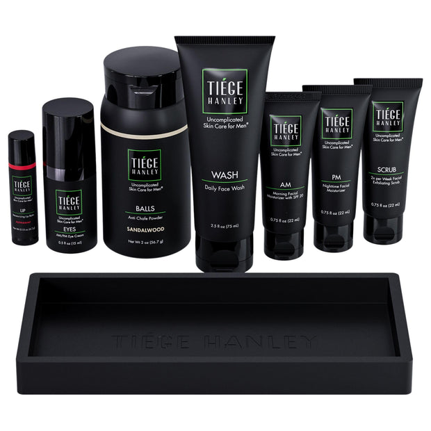 Tiege Hanley Mens Skin Care Gift Box Set, Bronze - Men's Skincare Set Includes Face Wash, Facial Moisturizer with SPF 20 Sunscreen & Moisturizing Lip Balm